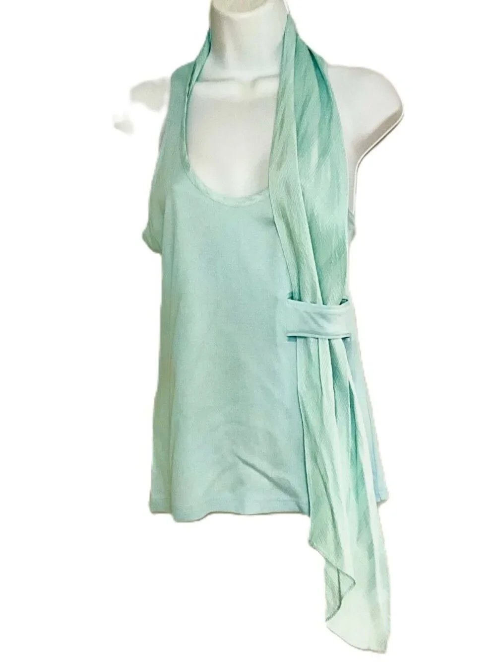 Balenciaga Paris Silk Scarf-Neck Sleeveless Cotton Top Size 40 France
